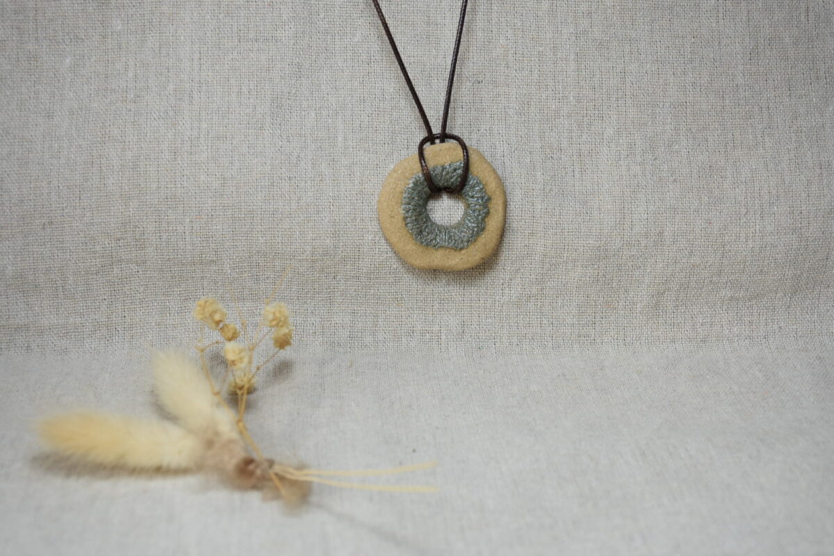 Earthy Donut Ceramic Pendant Necklace Earthy Donut Ceramic Pendant Necklace