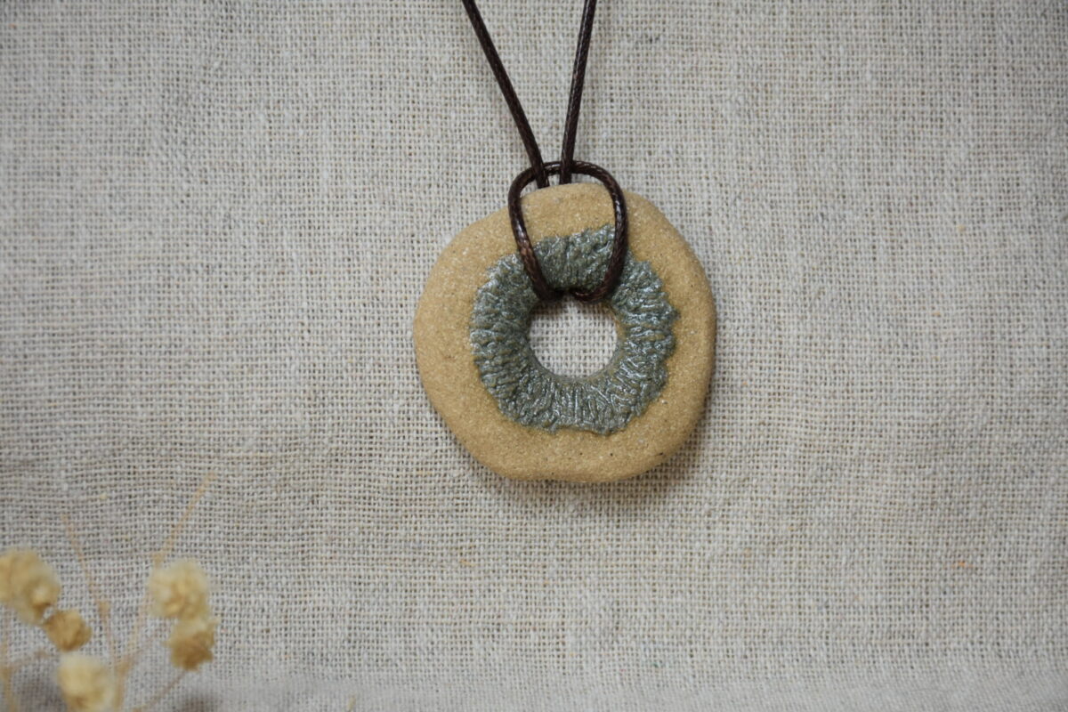 Earthy Donut Ceramic Pendant Necklace Earthy Donut Ceramic Pendant Necklace