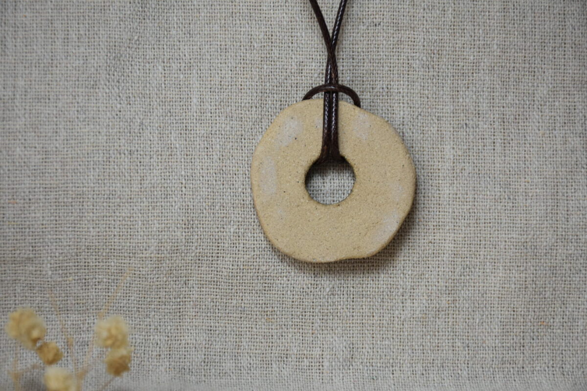 Earthy Donut Ceramic Pendant Necklace Earthy Donut Ceramic Pendant Necklace