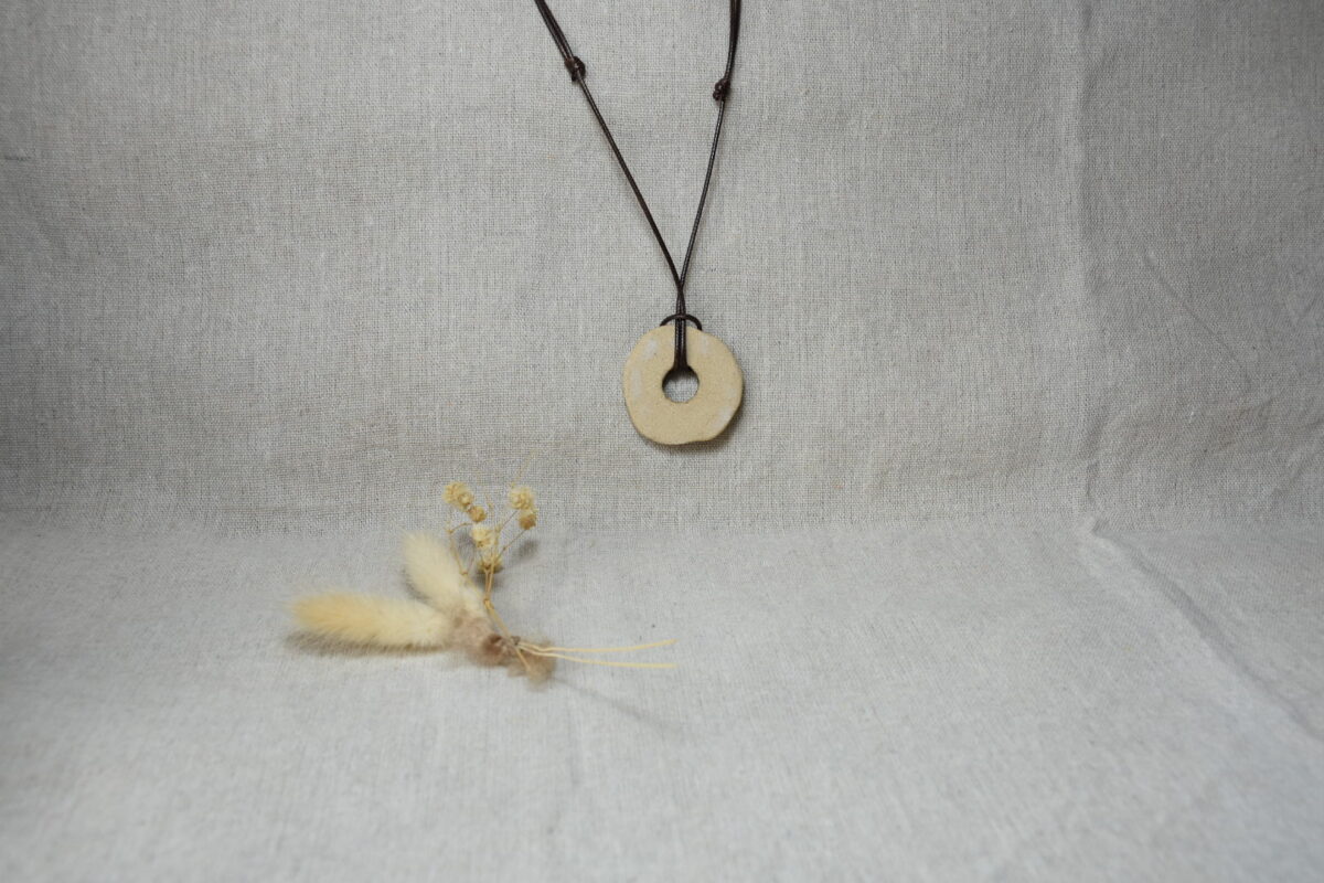 Earthy Donut Ceramic Pendant Necklace Earthy Donut Ceramic Pendant Necklace