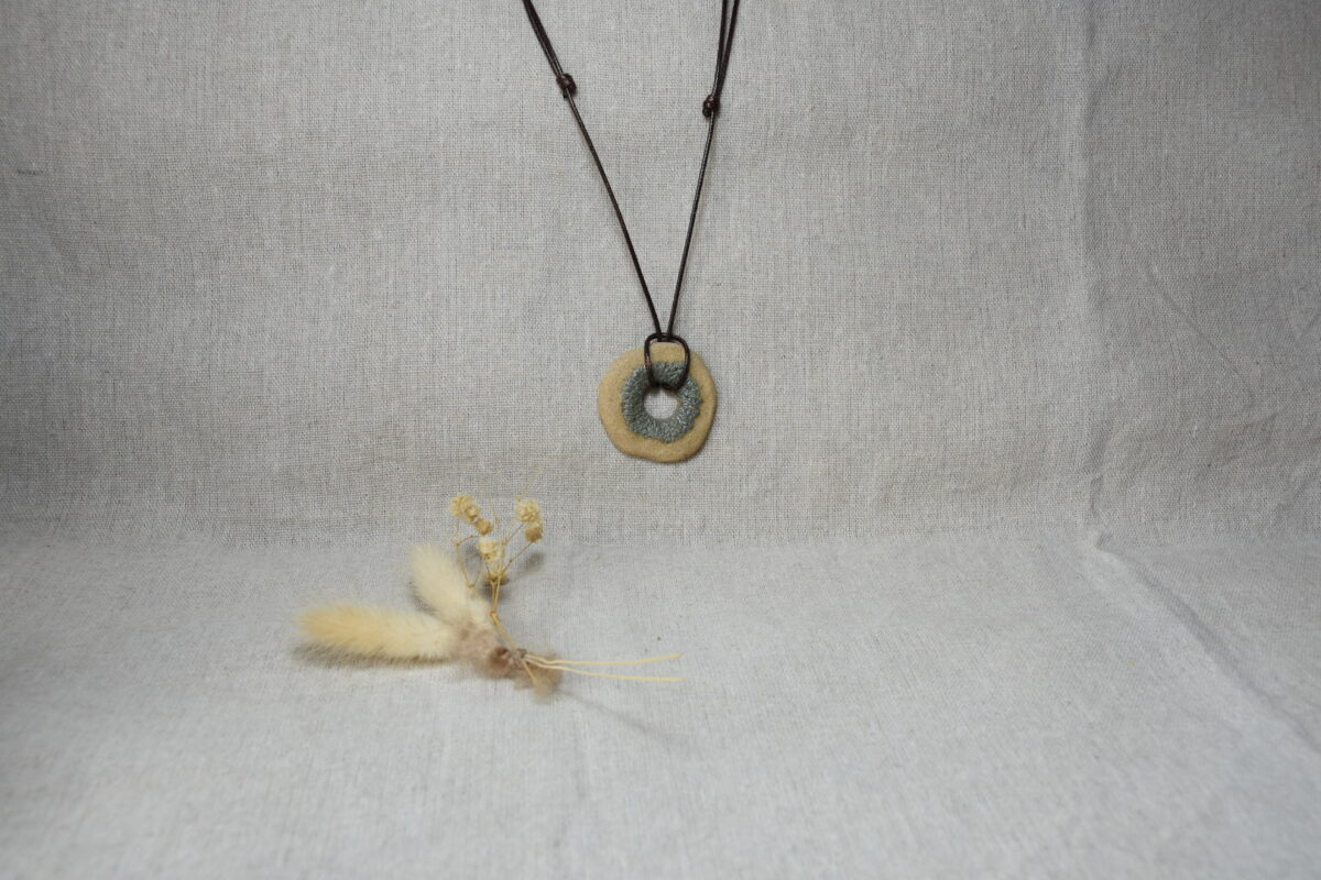 Earthy Donut Ceramic Pendant Necklace Earthy Donut Ceramic Pendant Necklace
