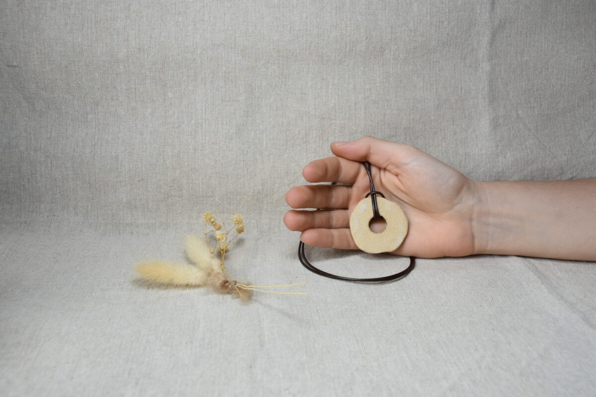 Earthy Donut Ceramic Pendant Necklace Earthy Donut Ceramic Pendant Necklace