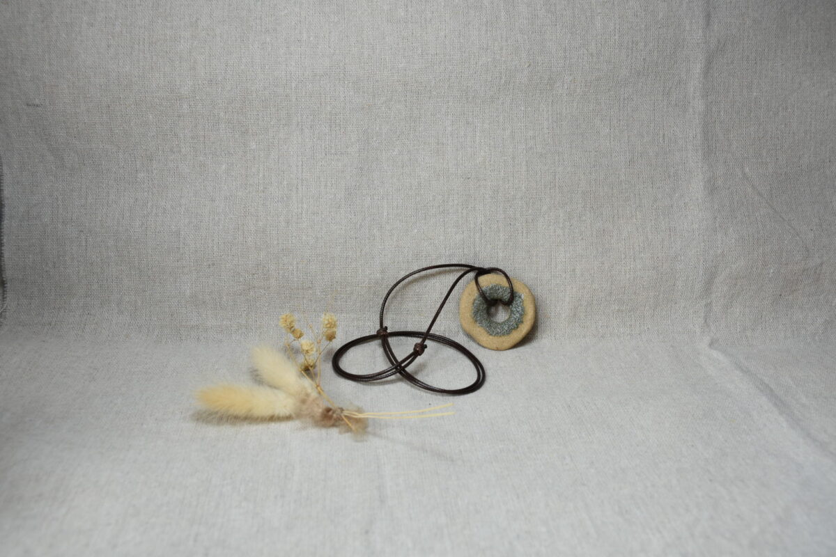 Earthy Donut Ceramic Pendant Necklace Earthy Donut Ceramic Pendant Necklace