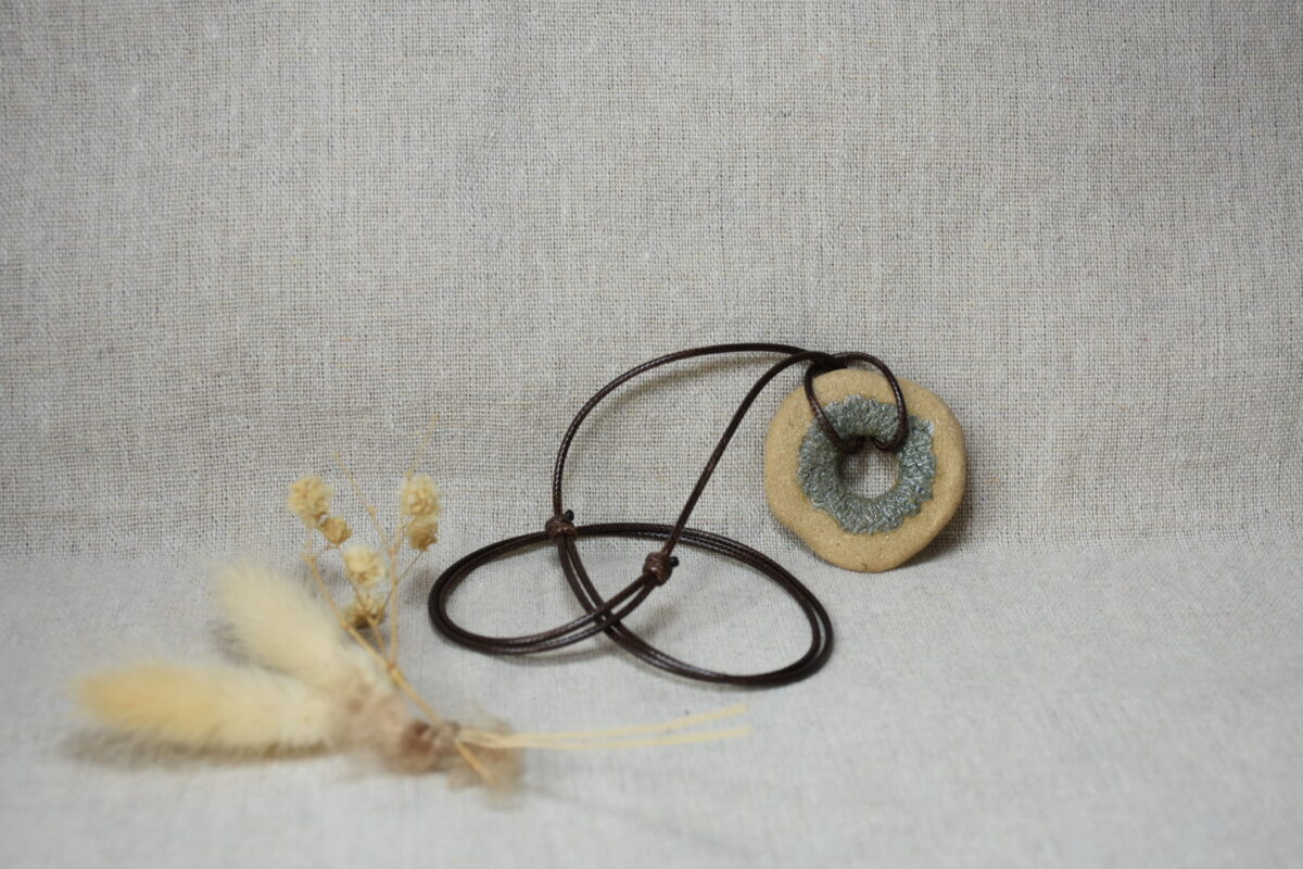 Earthy Donut Ceramic Pendant Necklace Earthy Donut Ceramic Pendant Necklace