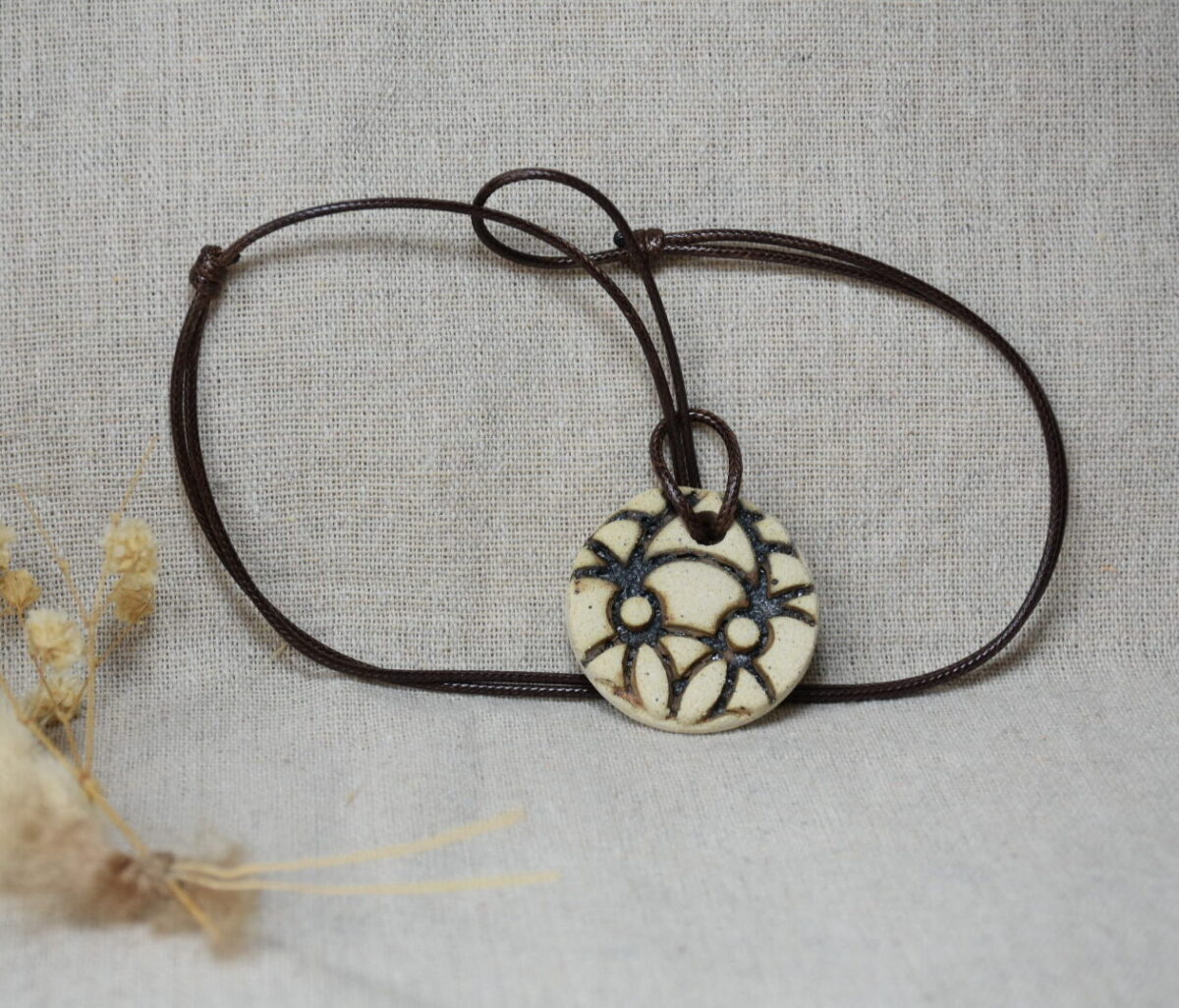 Ceramic Talisman Disc Pendant Ceramic Talisman Disc Pendant