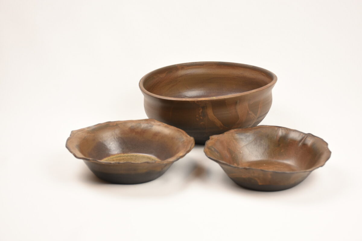 Handmade Black Stoneware Soup & Salad Set Handmade Black Stoneware Soup & Salad Set