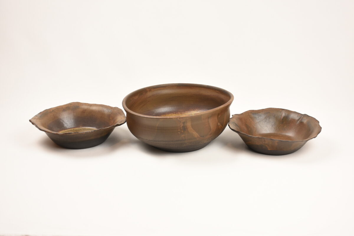 Handmade Black Stoneware Soup & Salad Set Handmade Black Stoneware Soup & Salad Set