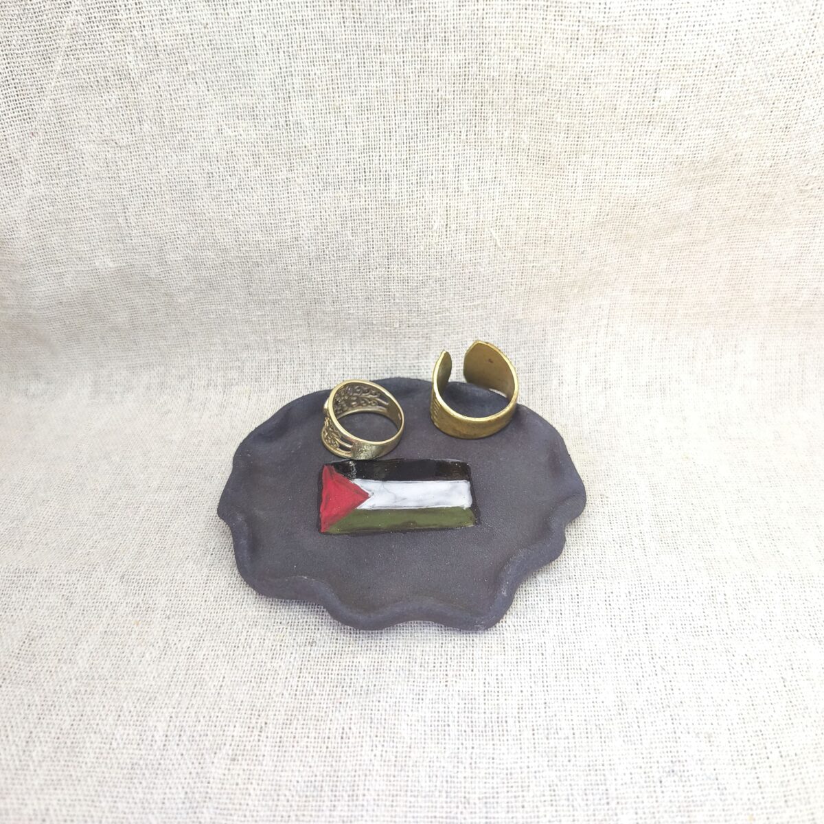 free palestine black clay ring dish free palestine black clay ring dish