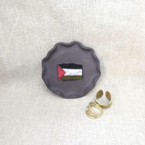 free palestine black clay ring dish free palestine black clay ring dish