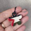 Handmade Free Palestine Ceramic Flower Keychain Handmade Free Palestine Ceramic Flower Keychain