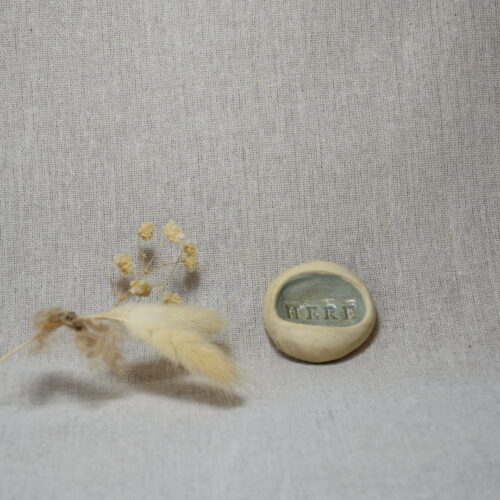 Handmade Ceramic Worry Stone | "HERE" Mindfulness Grounding Pebble