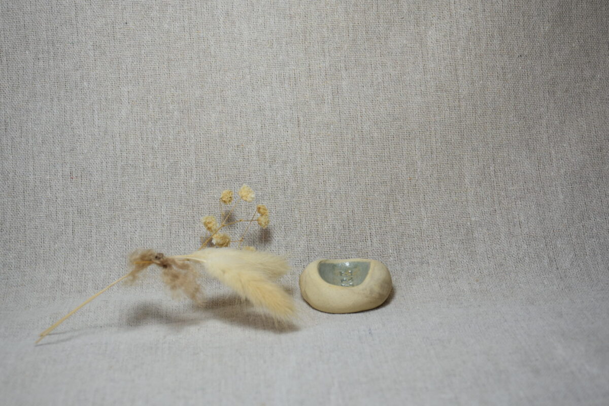 Handmade Ceramic Worry Stone | "HERE" Mindfulness Grounding Pebble Handmade Ceramic Worry Stone | "HERE" Mindfulness Grounding Pebble