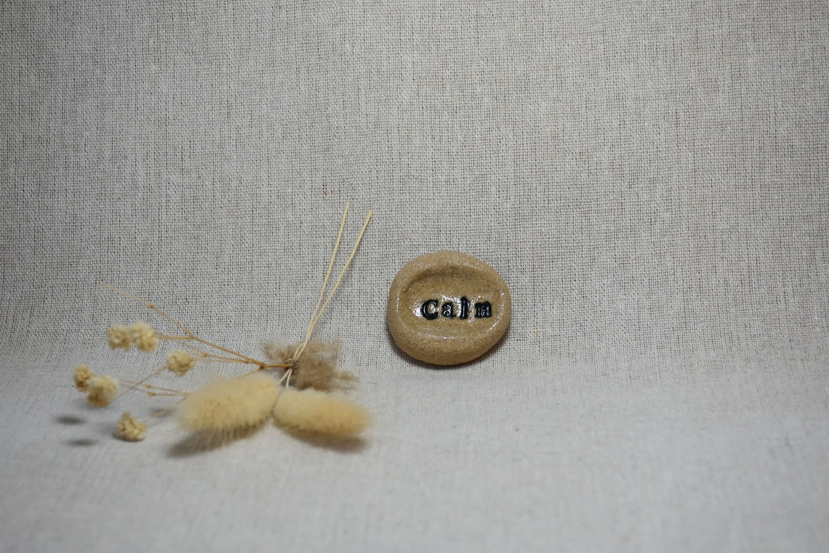Handmade Ceramic "Calm" Worry Stone Handmade Ceramic "Calm" Worry Stone