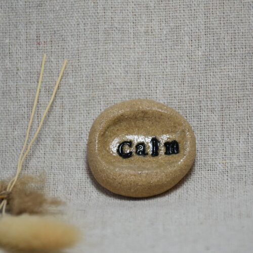 Handmade Ceramic "Calm" Worry Stone Handmade Ceramic "Calm" Worry Stone