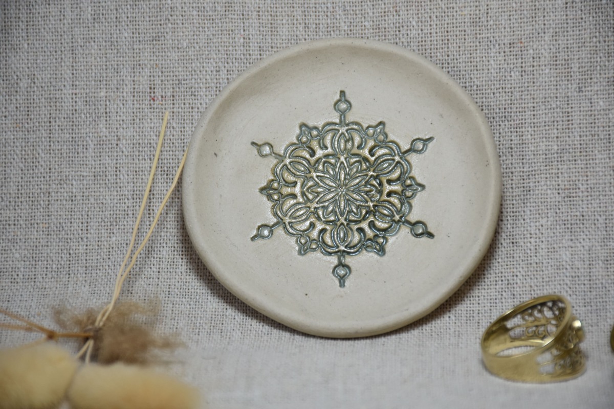 Handmade Ceramic Mandala Ring Dish Handmade Ceramic Mandala Ring Dish