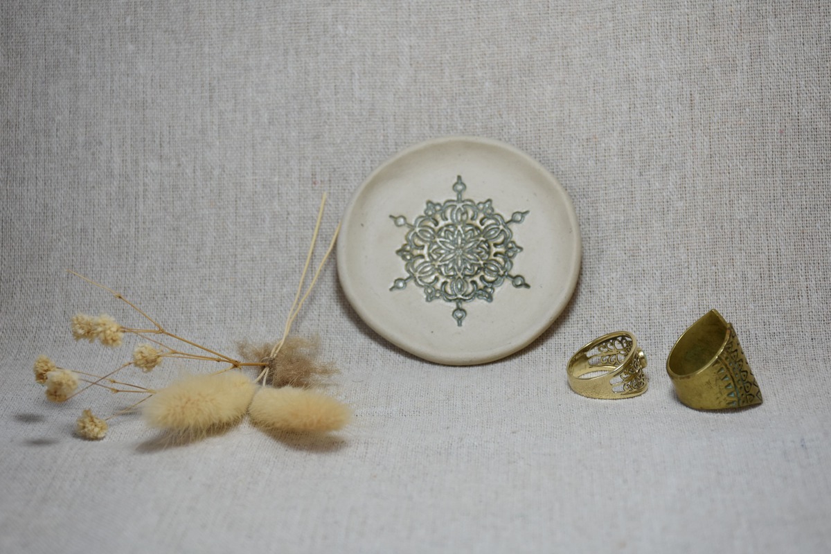 Handmade Ceramic Mandala Ring Dish Handmade Ceramic Mandala Ring Dish