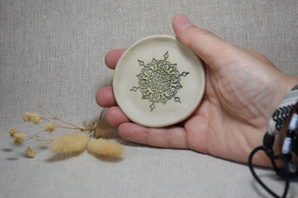 Handmade Ceramic Mandala Ring Dish Handmade Ceramic Mandala Ring Dish