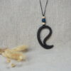 Handmade Black Ceramic Swirl Necklace | Minimalist Wave Pendant Handmade Black Ceramic Swirl Necklace | Minimalist Wave Pendant