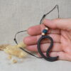 Handmade Black Ceramic Swirl Necklace | Minimalist Wave Pendant Handmade Black Ceramic Swirl Necklace | Minimalist Wave Pendant