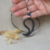 Handmade Black Ceramic Swirl Necklace | Minimalist Wave Pendant Handmade Black Ceramic Swirl Necklace | Minimalist Wave Pendant