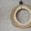 Handmade Ceramic Donut Necklace | Earthy Clay Circle Pendant with Blue Bead Handmade Ceramic Donut Necklace | Earthy Clay Circle Pendant with Blue Bead