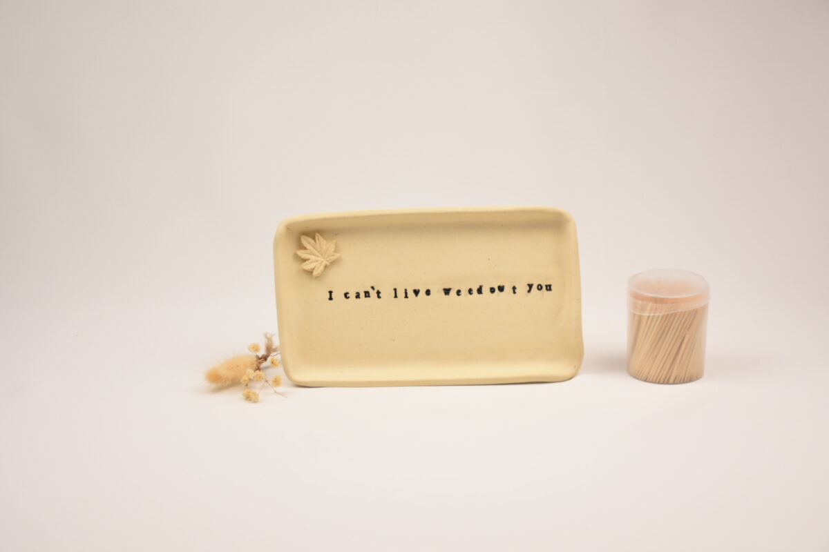 "I Can't Live Weedout You" Ceramic Rolling Tray | Funny Stoner Gift & Cannabis Accessory "I Can't Live Weedout You" Ceramic Rolling Tray | Funny Stoner Gift & Cannabis Accessory