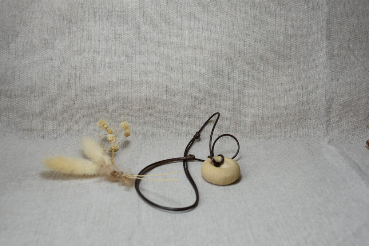 Minimalist Ceramic Donut Necklace | Earthy Raw Clay Pendant Minimalist Ceramic Donut Necklace | Earthy Raw Clay Pendant