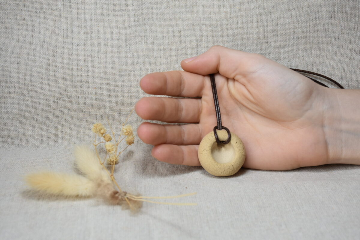 Minimalist Ceramic Donut Necklace | Earthy Raw Clay Pendant Minimalist Ceramic Donut Necklace | Earthy Raw Clay Pendant