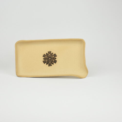 Handmade Ceramic Weed Rolling Tray | Mandala Cannabis Accessory with Funnel Spout Handmade Ceramic Weed Rolling Tray | Mandala Cannabis Accessory with Funnel Spout