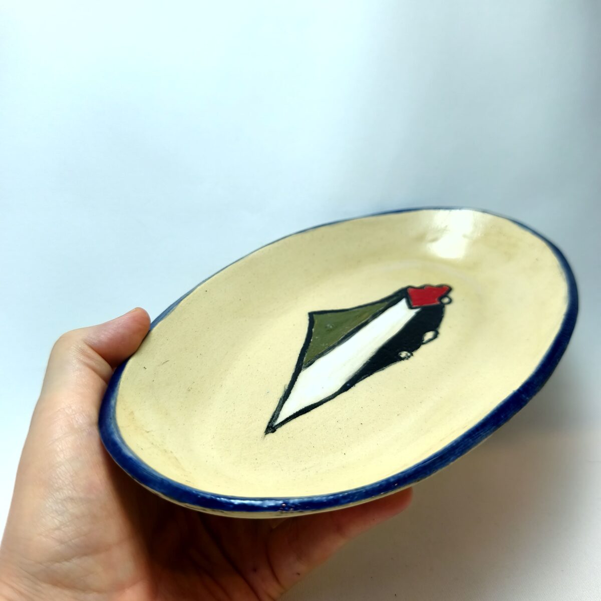 Hand-Painted Palestine Map Ceramic Dish | Palestinian Flag Oval Catchall Tray Hand-Painted Palestine Map Ceramic Dish | Palestinian Flag Oval Catchall Tray