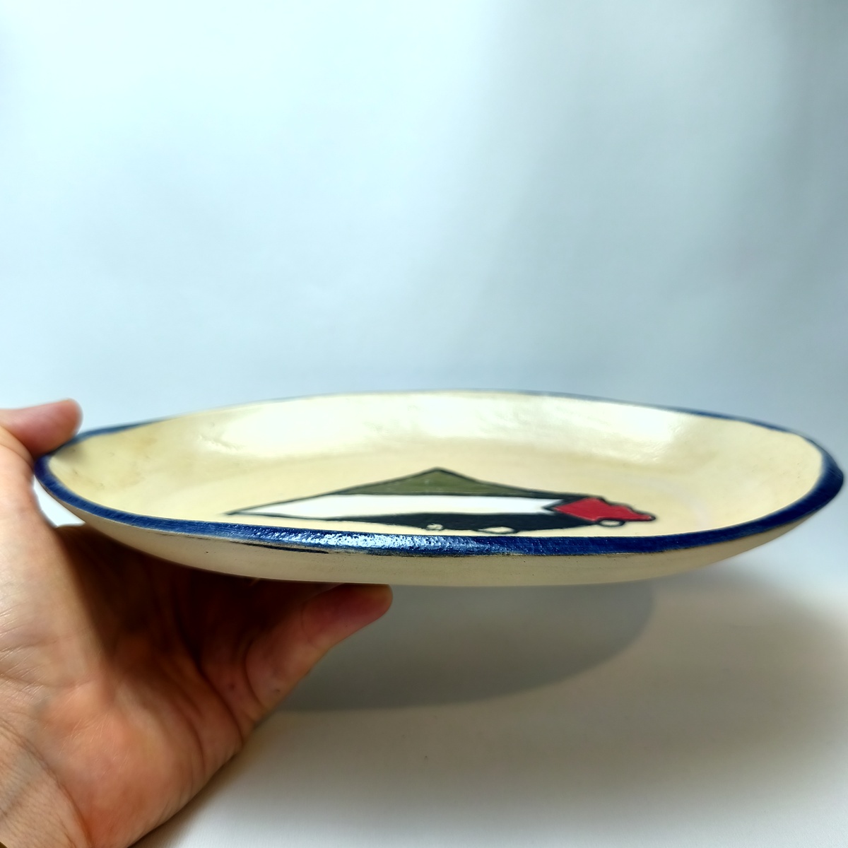 Hand-Painted Palestine Map Ceramic Dish Hand-Painted Palestine Map Ceramic Dish