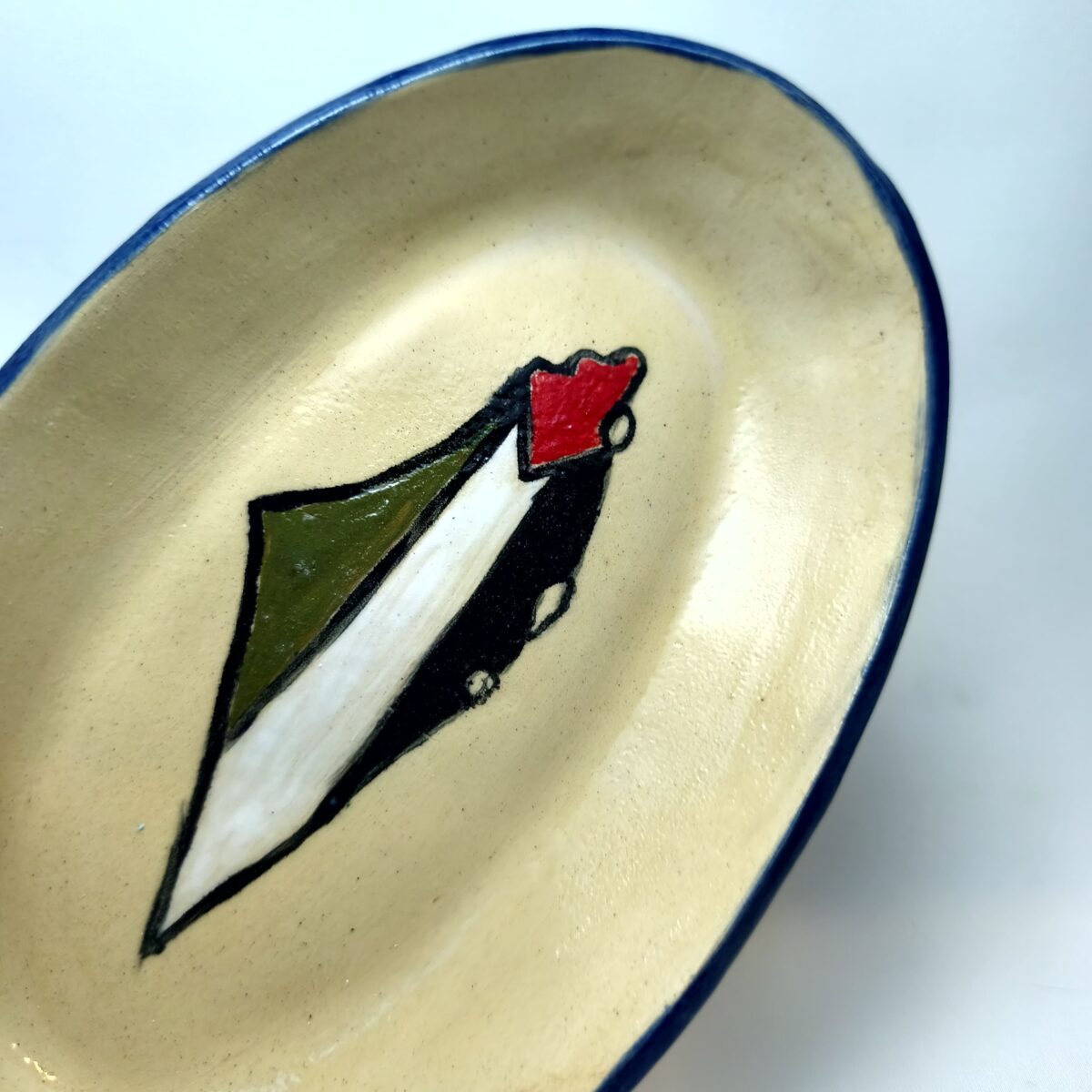 Hand-Painted Palestine Map Ceramic Dish | Palestinian Flag Oval Catchall Tray Hand-Painted Palestine Map Ceramic Dish | Palestinian Flag Oval Catchall Tray